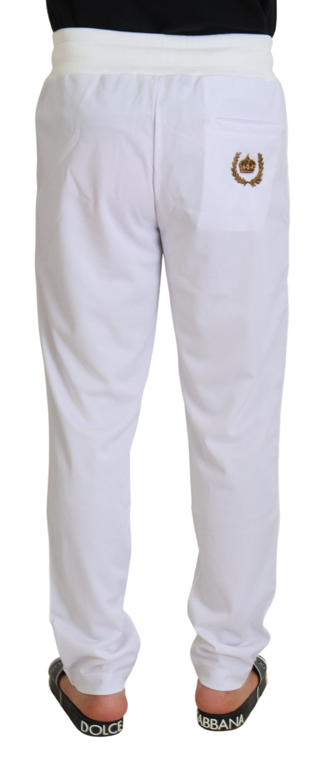 Dolce & Gabbana Elegant White Jogger Pants for Sophisticated Comfort IT48 / M