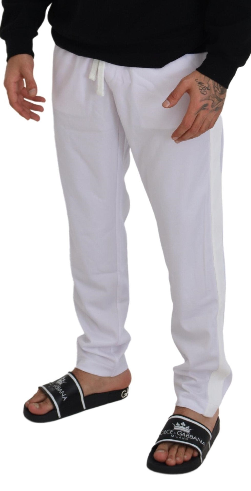 Dolce & Gabbana Elegant White Jogger Pants for Sophisticated Comfort IT48 / M