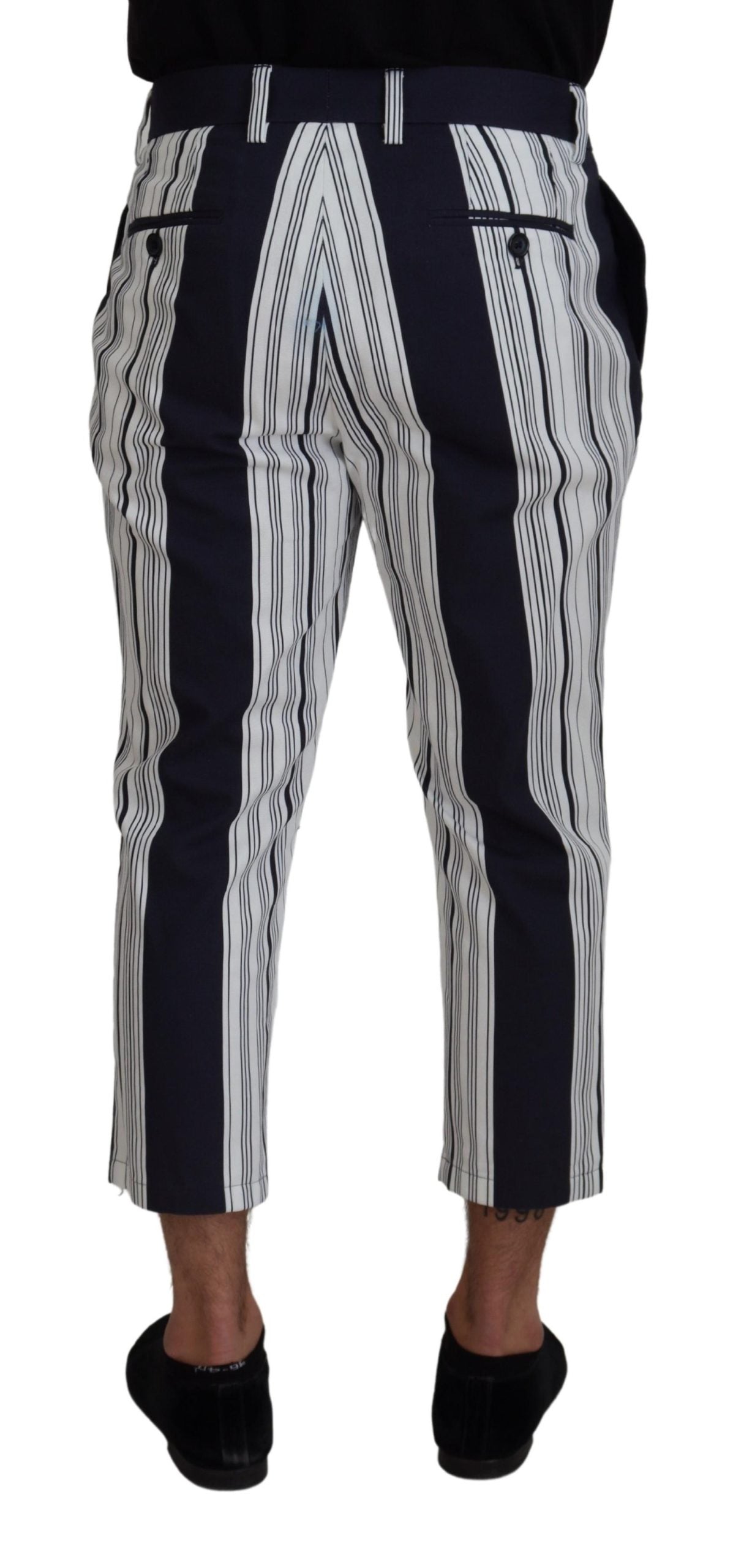 Dolce & Gabbana Elegant Striped Cotton Pants for Men IT46 / S