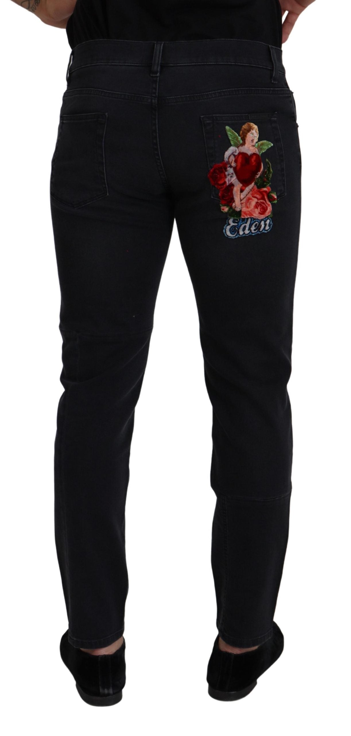 Dolce & Gabbana Sleek Black Cotton Blend Denim Pants IT50 / L