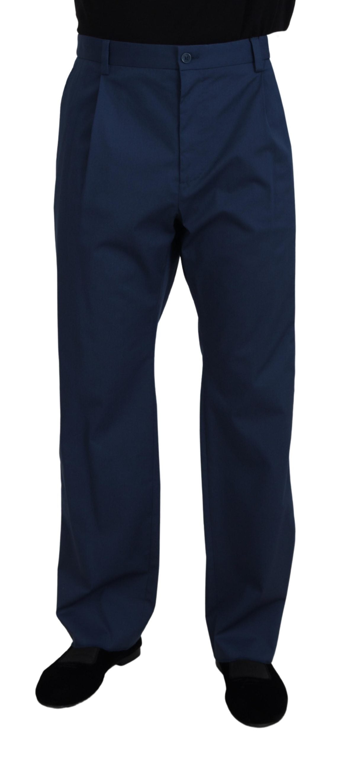 Dolce & Gabbana Elegant Blue Cotton Blend Pants for Men IT50 / L