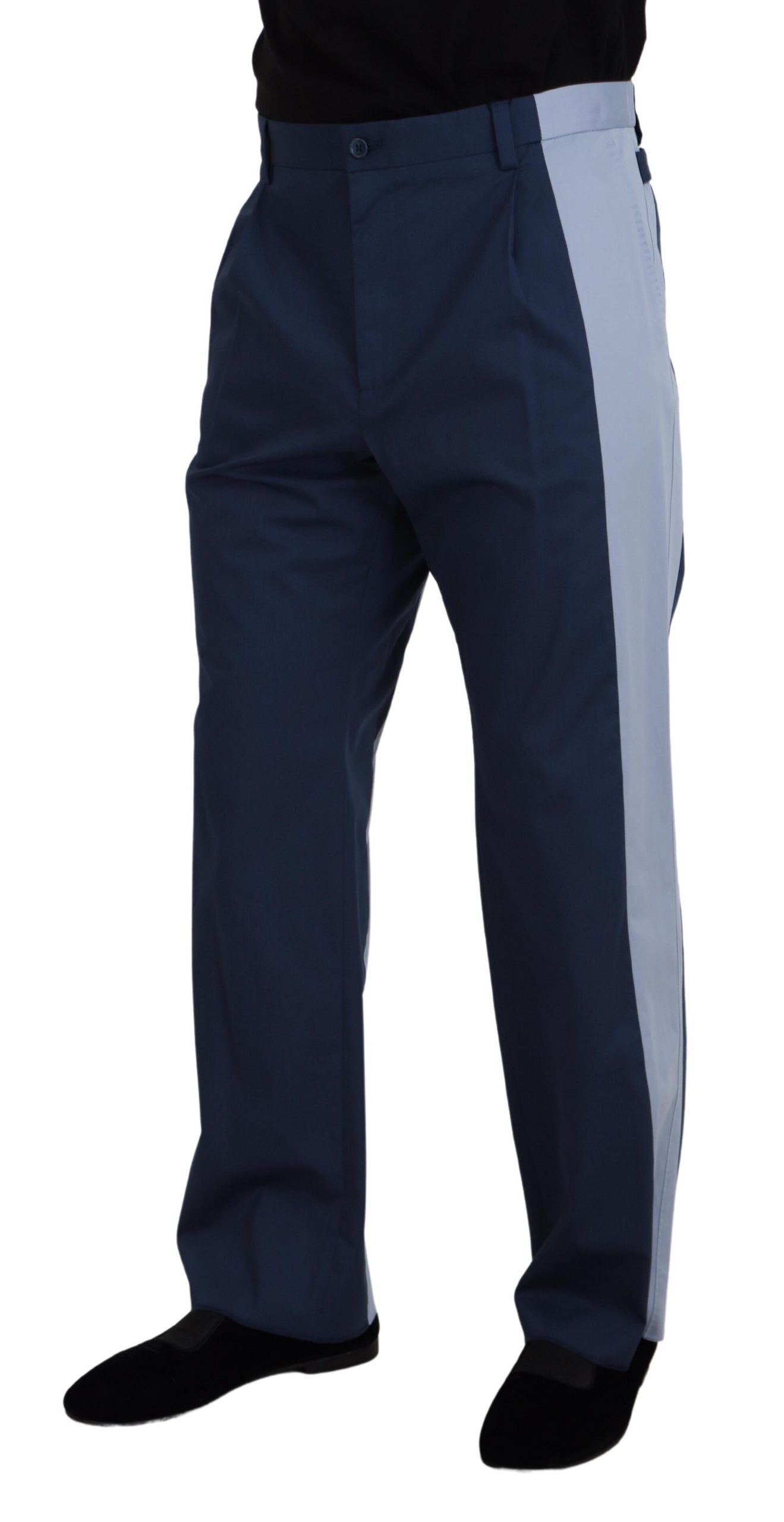 Dolce & Gabbana Elegant Blue Cotton Blend Pants for Men IT50 / L