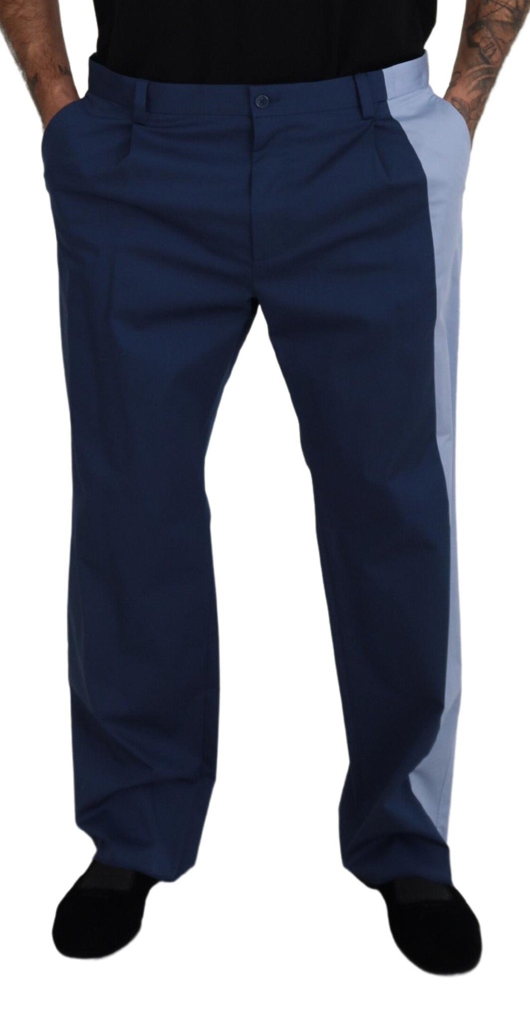 Dolce & Gabbana Elegant Blue Cotton Blend Pants for Men IT50 / L