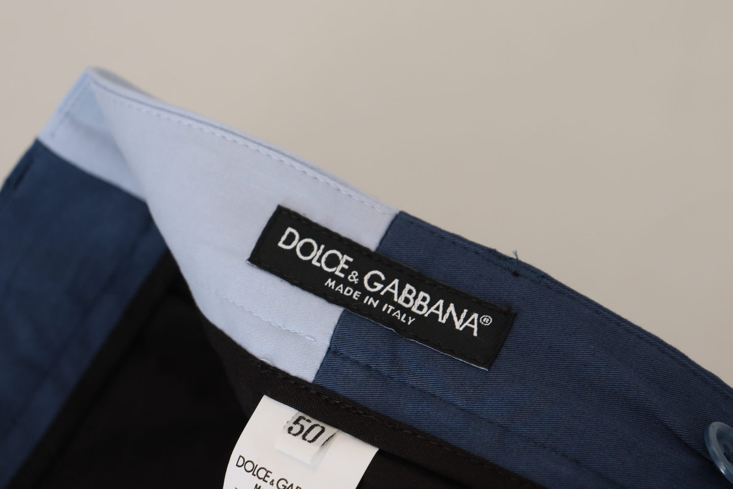 Dolce & Gabbana Elegant Blue Cotton Blend Pants for Men IT50 / L