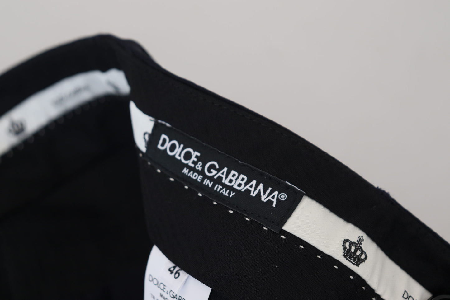 Dolce & Gabbana Elegant Black Wool-Blend Trousers IT46 / S