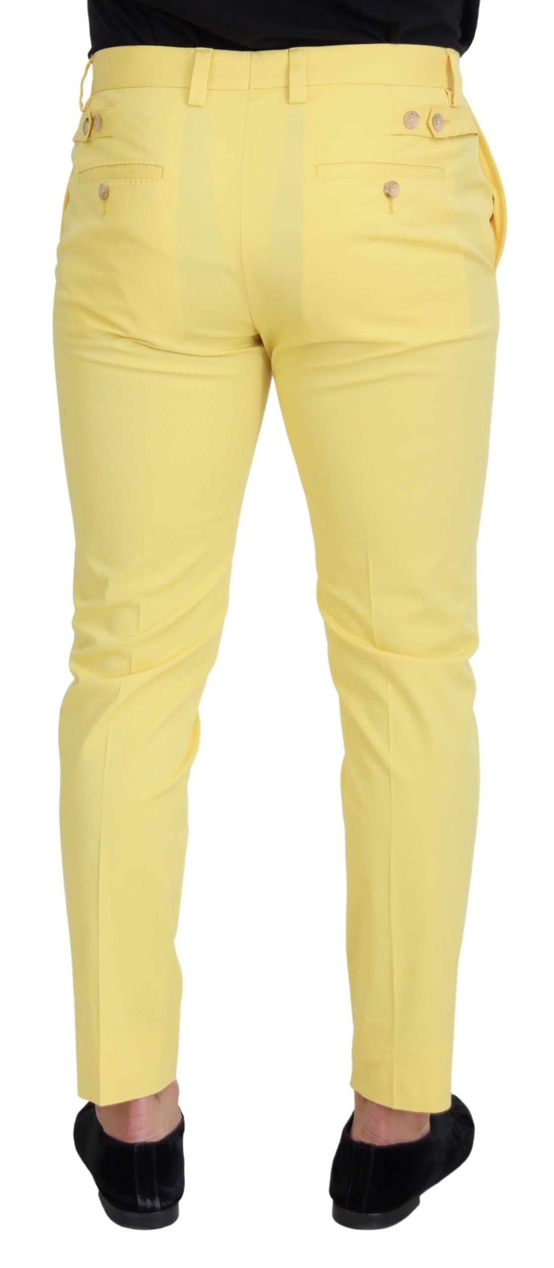 Dolce & Gabbana Sun-Kissed Yellow Cotton Trousers IT48 / M