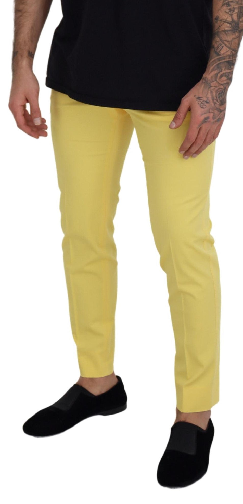 Dolce & Gabbana Sun-Kissed Yellow Cotton Trousers IT48 / M