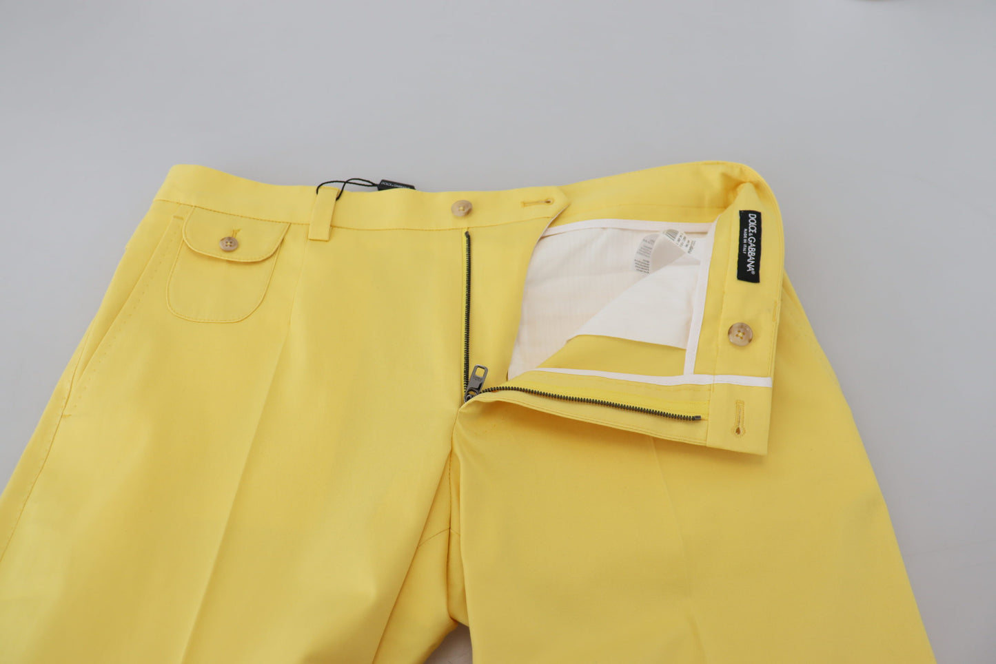 Dolce & Gabbana Sun-Kissed Yellow Cotton Trousers IT48 / M