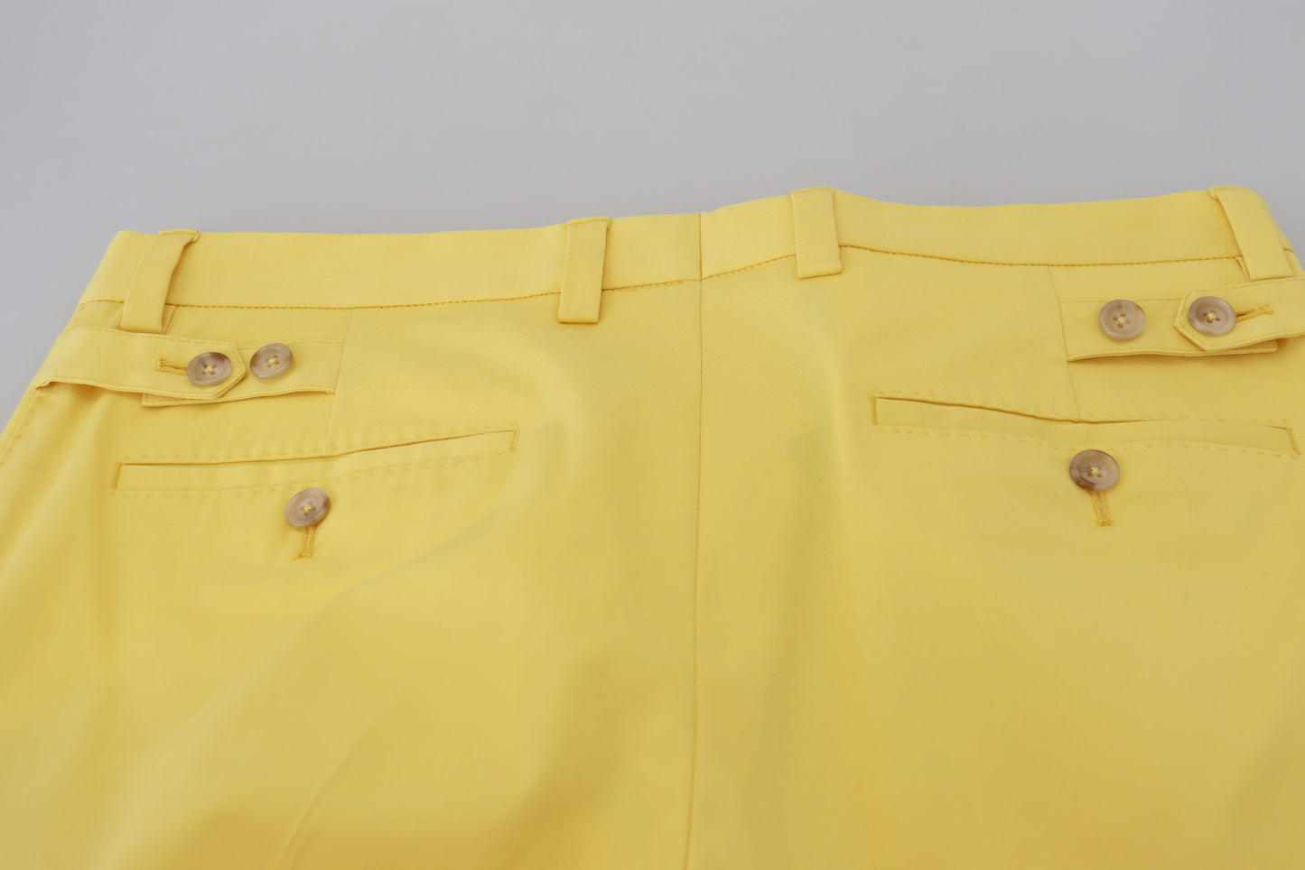 Dolce & Gabbana Sun-Kissed Yellow Cotton Trousers IT48 / M