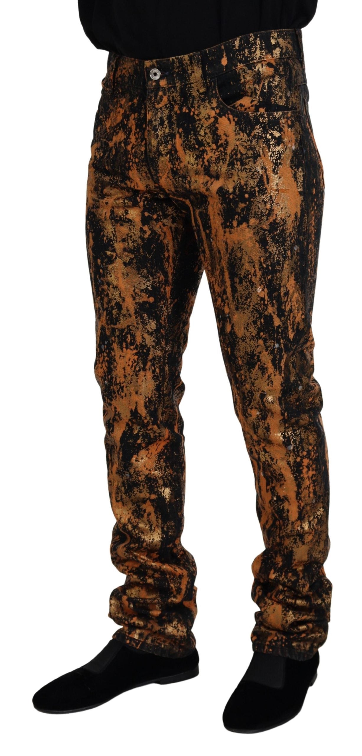 Dolce & Gabbana Golden Ash Cotton Denim Pants IT50 / L