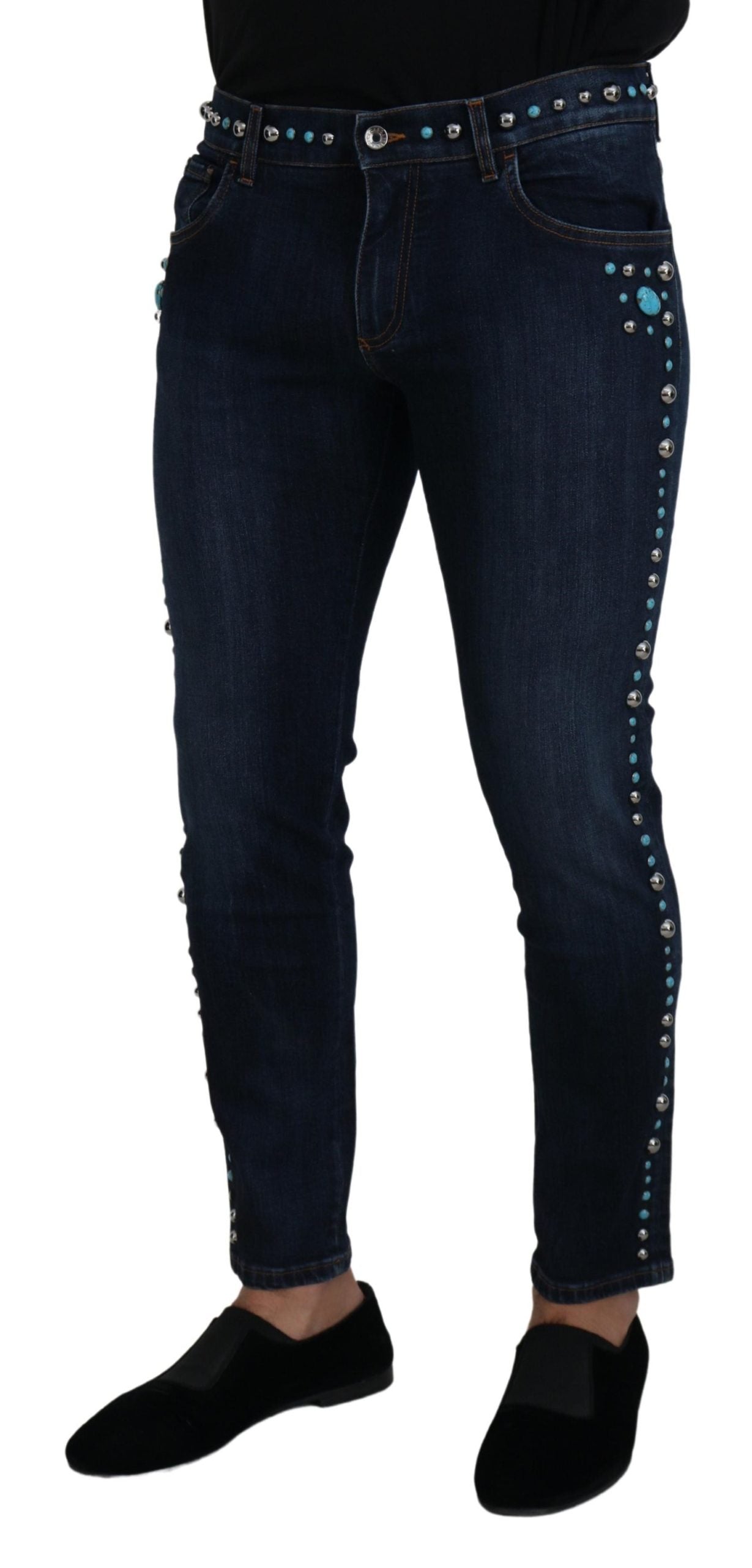 Dolce & Gabbana Studded Opulence Denim Jeans IT48 / M