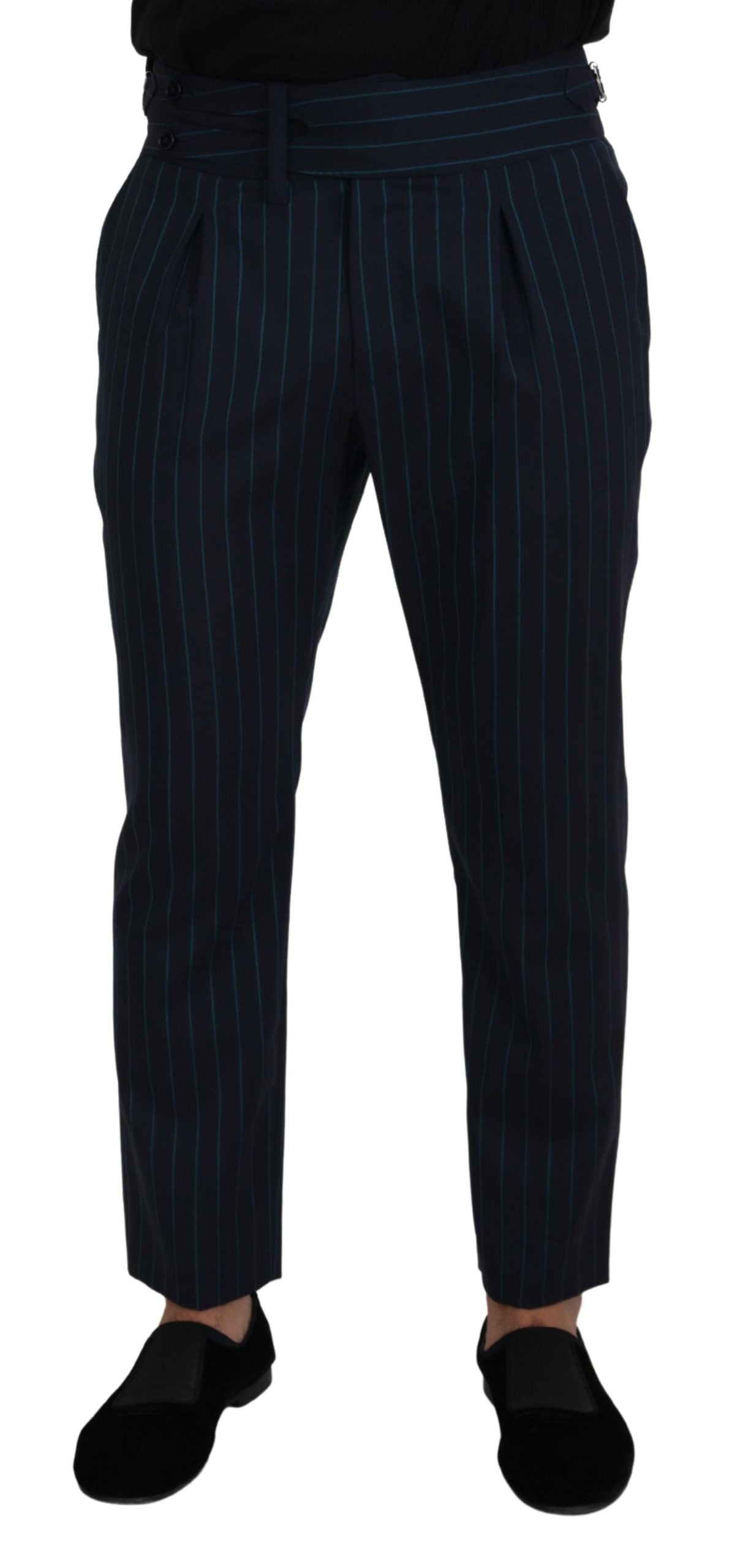 Dolce & Gabbana Elegant Stripe Virgin Wool Trousers IT50 / L