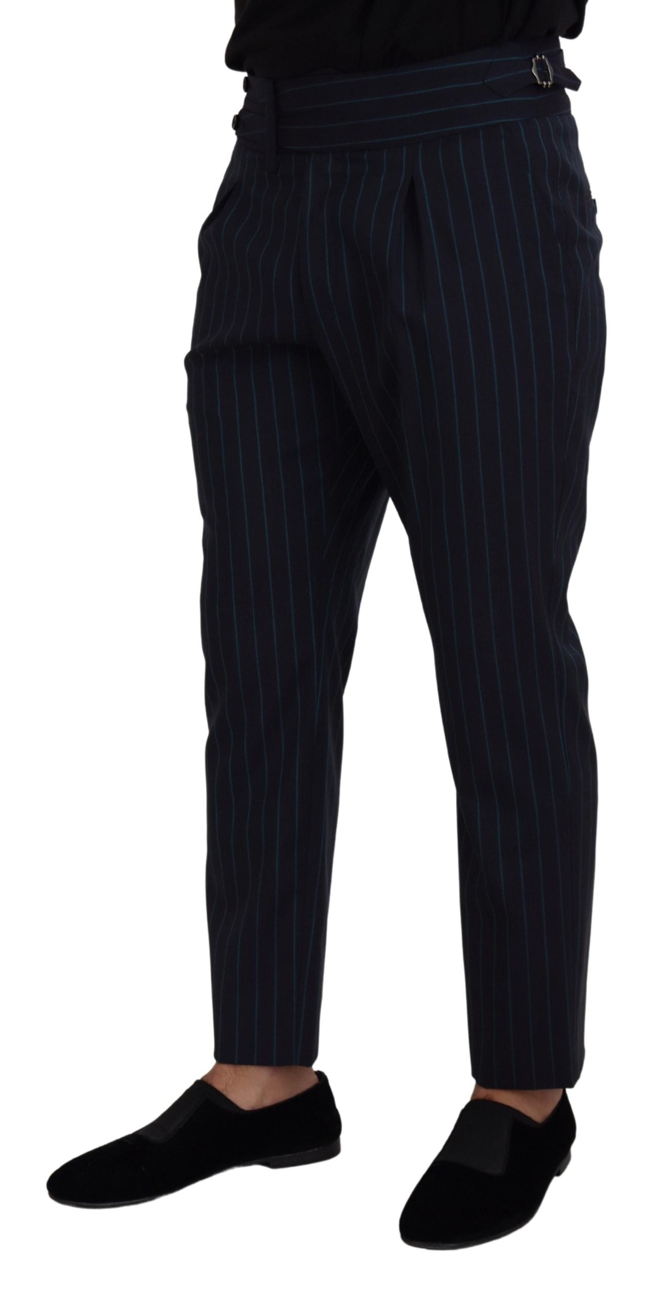 Dolce & Gabbana Elegant Stripe Virgin Wool Trousers IT50 / L