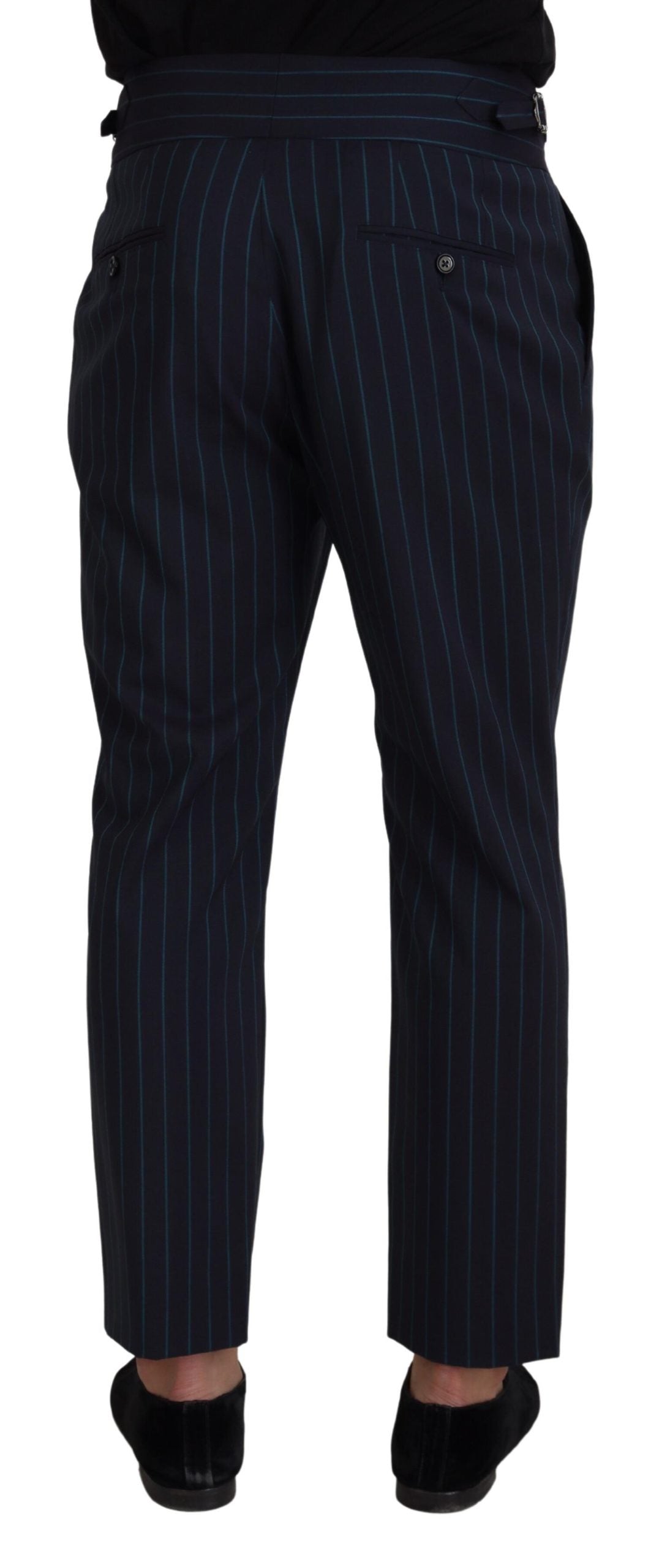 Dolce & Gabbana Elegant Stripe Virgin Wool Trousers IT50 / L