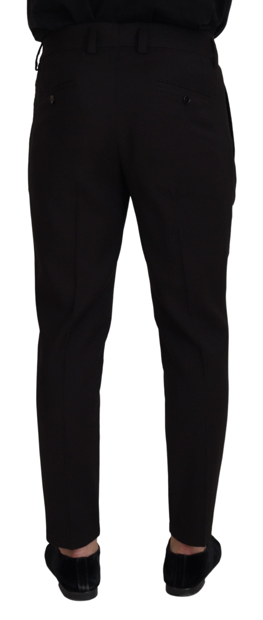 Dolce & Gabbana Elegant Black Virgin Wool Trousers IT48 / M