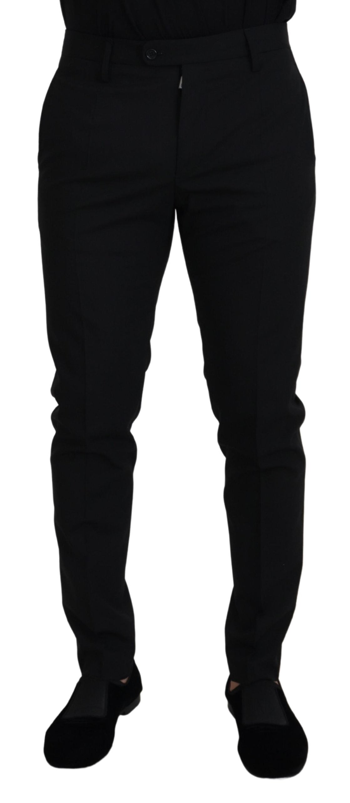 Dolce & Gabbana Elegant Black Wool-Blend Trousers IT48 / M