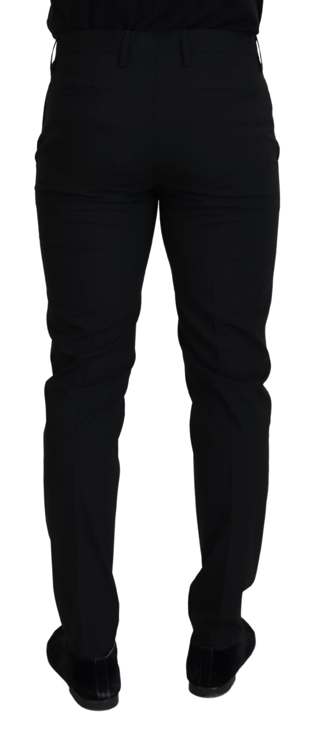 Dolce & Gabbana Elegant Black Wool-Blend Trousers IT48 / M