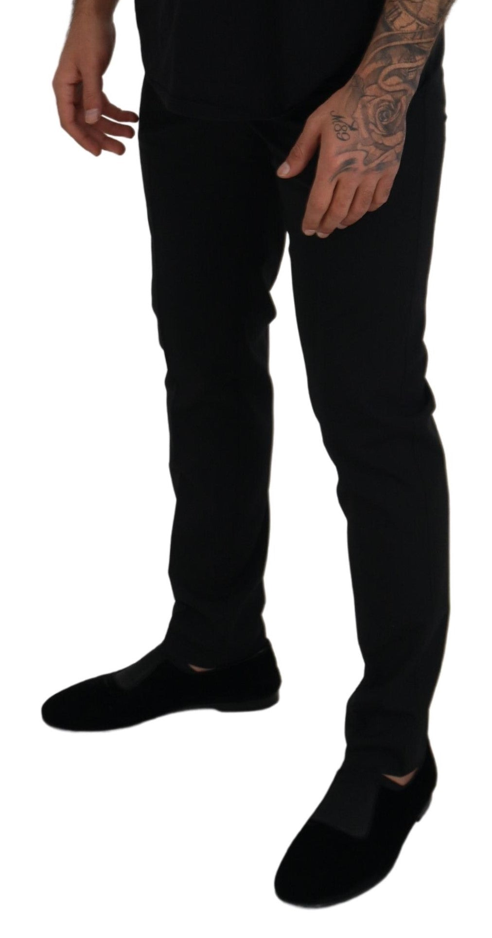 Dolce & Gabbana Elegant Black Wool-Blend Trousers IT48 / M