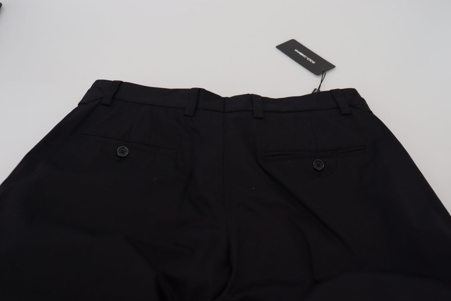 Dolce & Gabbana Sleek Black Italian Designer Pants with Side Buckle IT46 / S