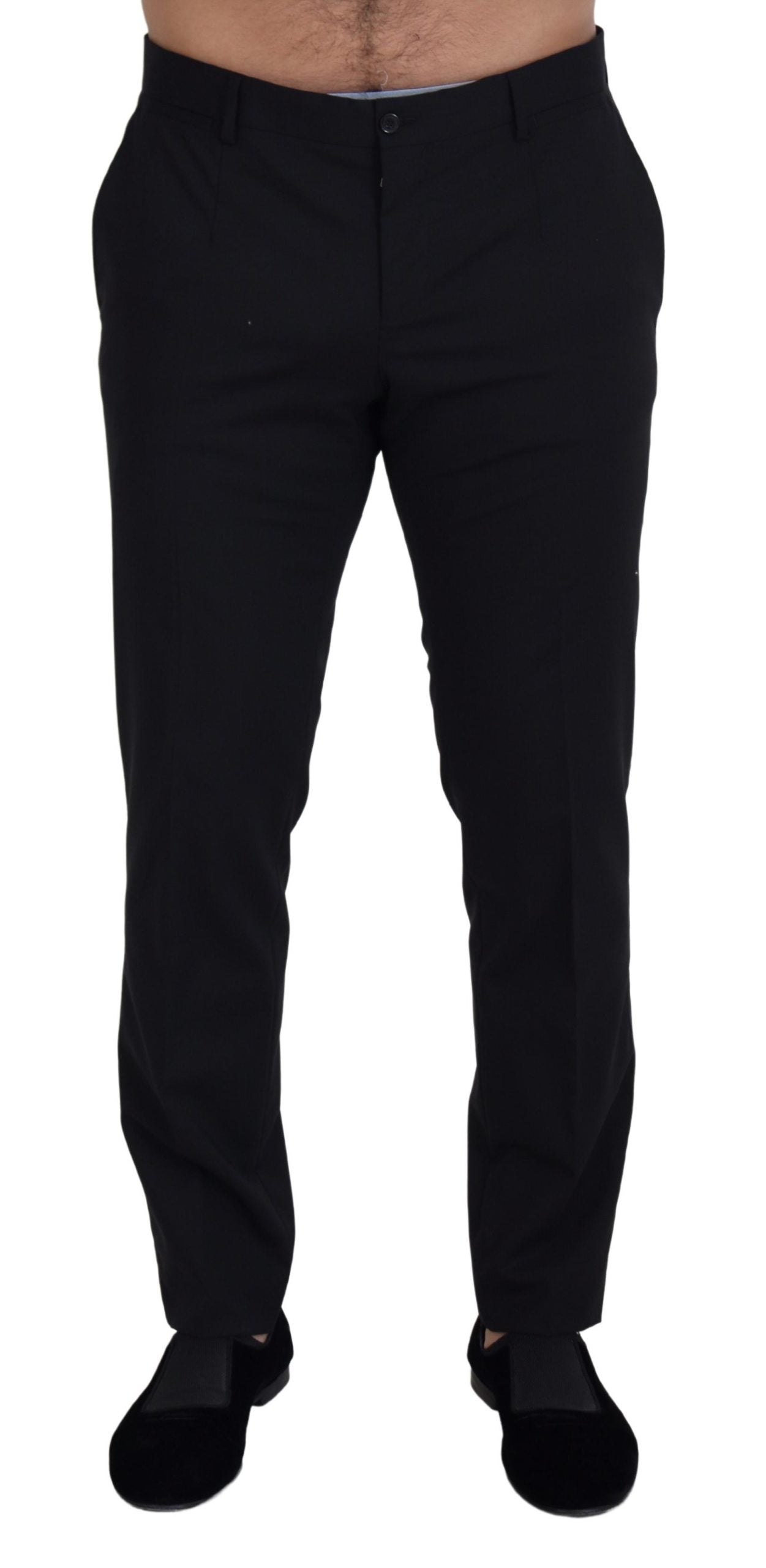 Dolce & Gabbana Elegant Black Wool Blend Trousers IT50 / L