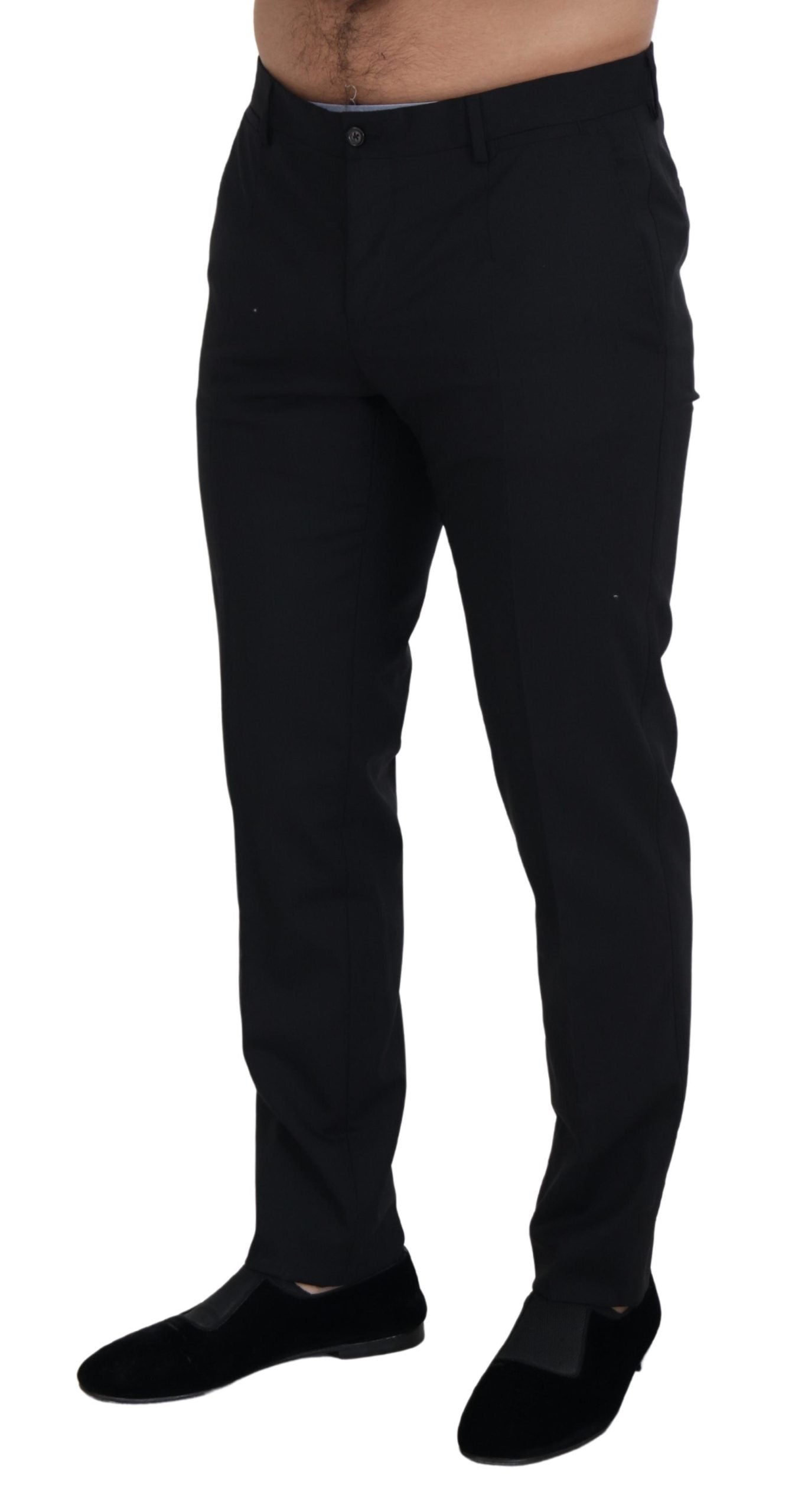 Dolce & Gabbana Elegant Black Wool Blend Trousers IT50 / L