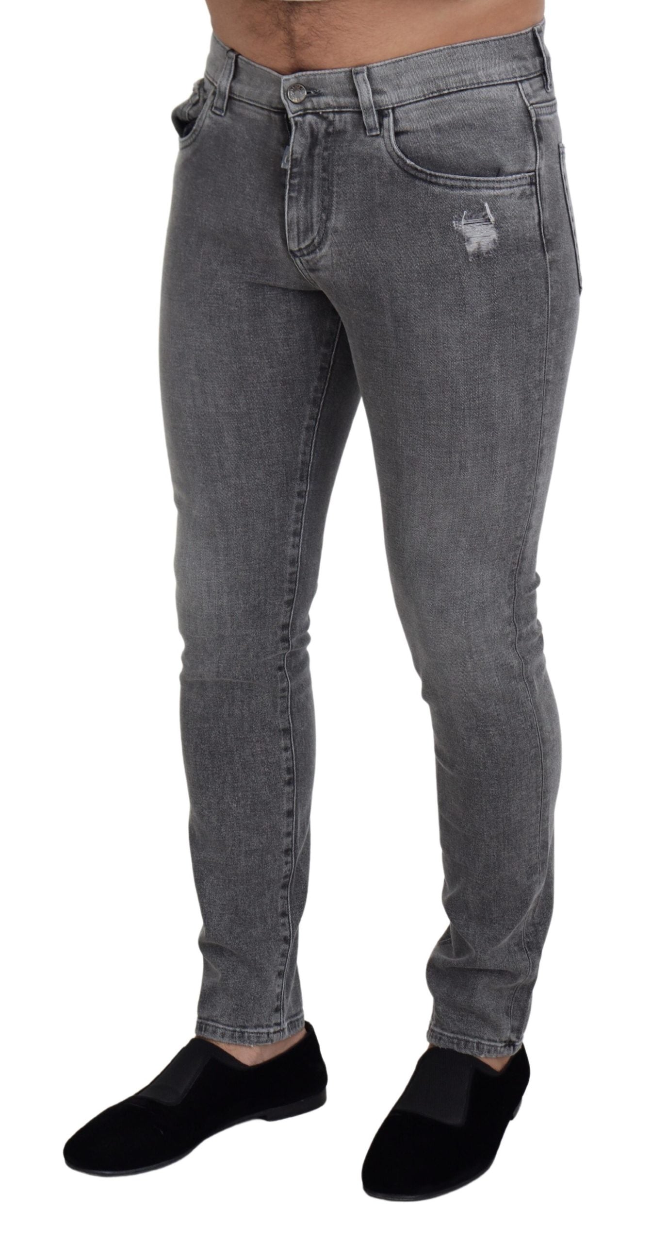 Dolce & Gabbana Chic Grey Washed Denim Pants IT44 / XS