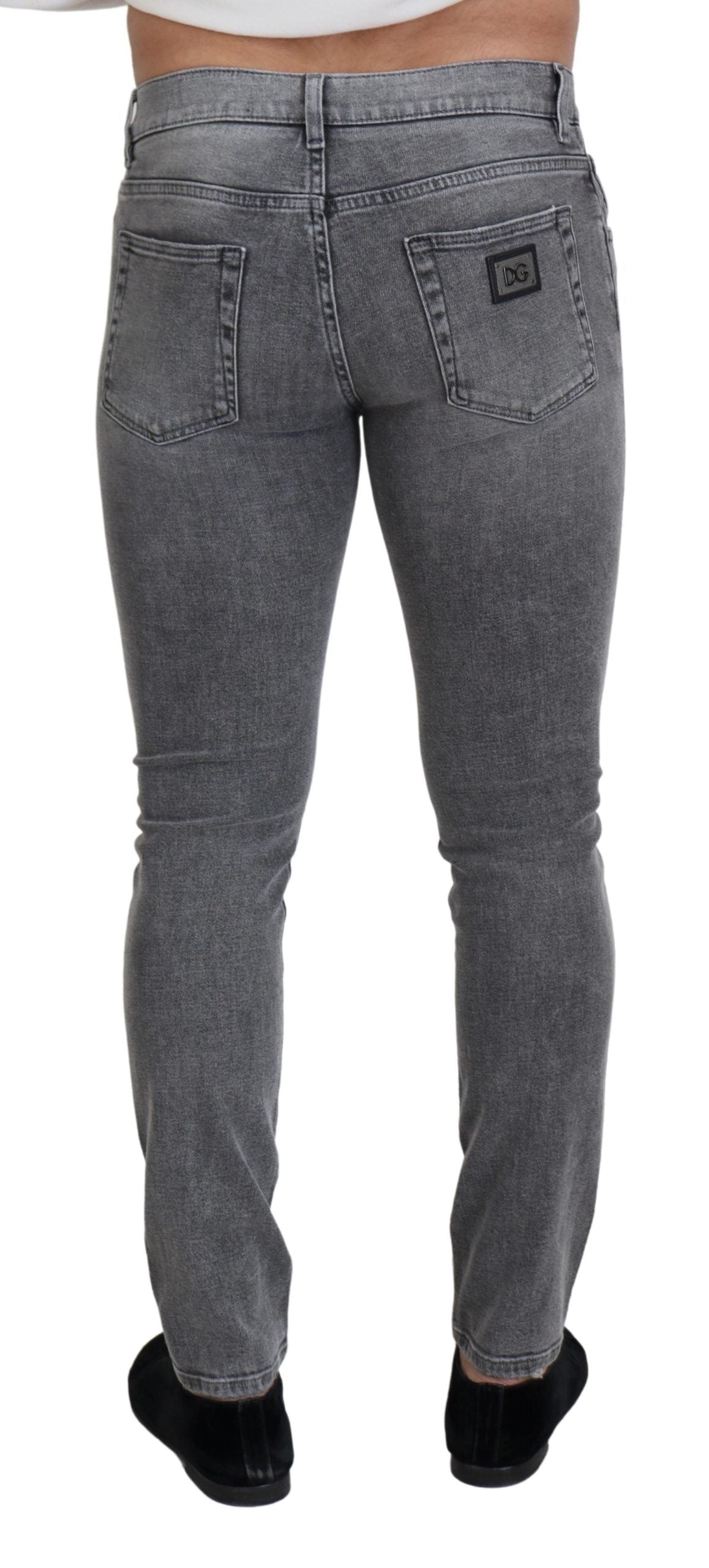 Dolce & Gabbana Chic Grey Washed Denim Pants IT44 / XS