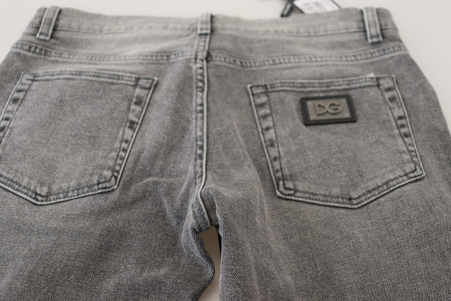 Dolce & Gabbana Chic Grey Washed Denim Pants IT44 / XS