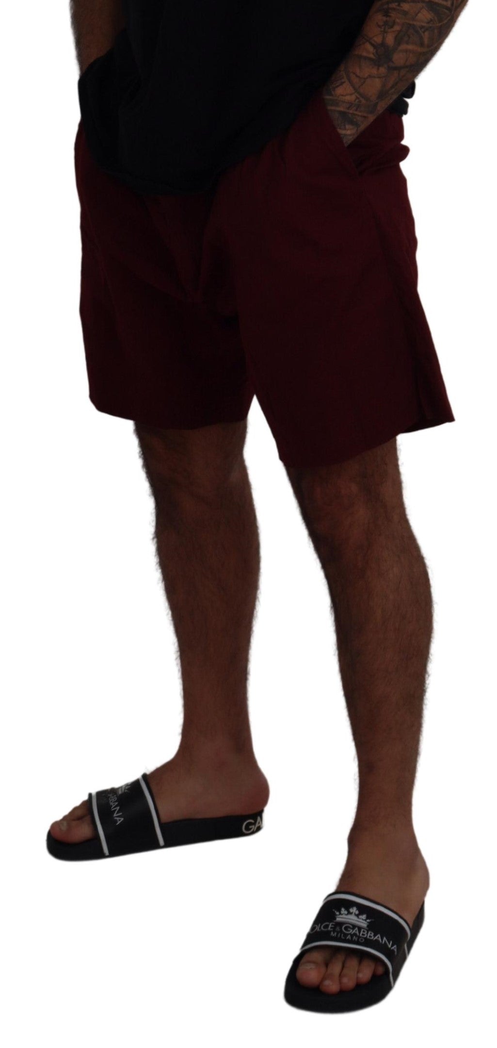 Dolce & Gabbana Elegant Maroon Cotton Blend Shorts IT58 / XXL