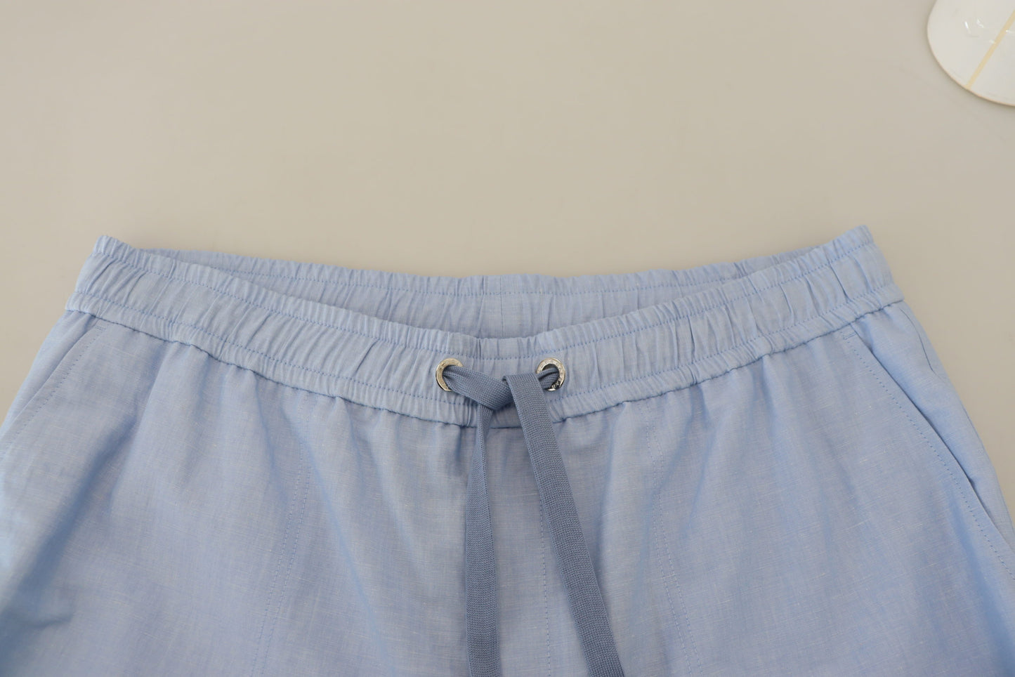 Dolce & Gabbana Elegant Light Blue Linen-Cotton Summer Shorts IT56 / XL