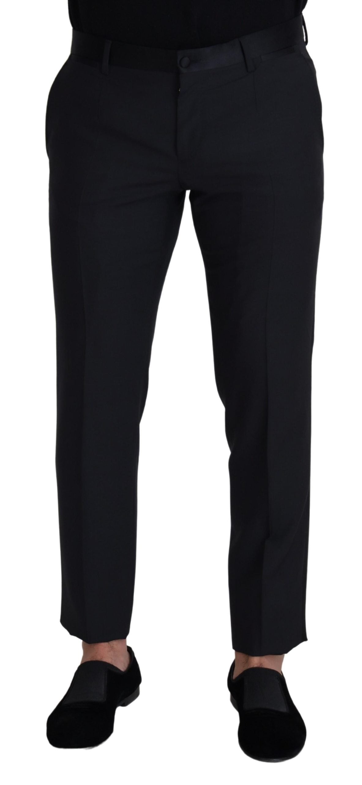 Dolce & Gabbana Elegant Black Wool Blend Trousers IT50 / L