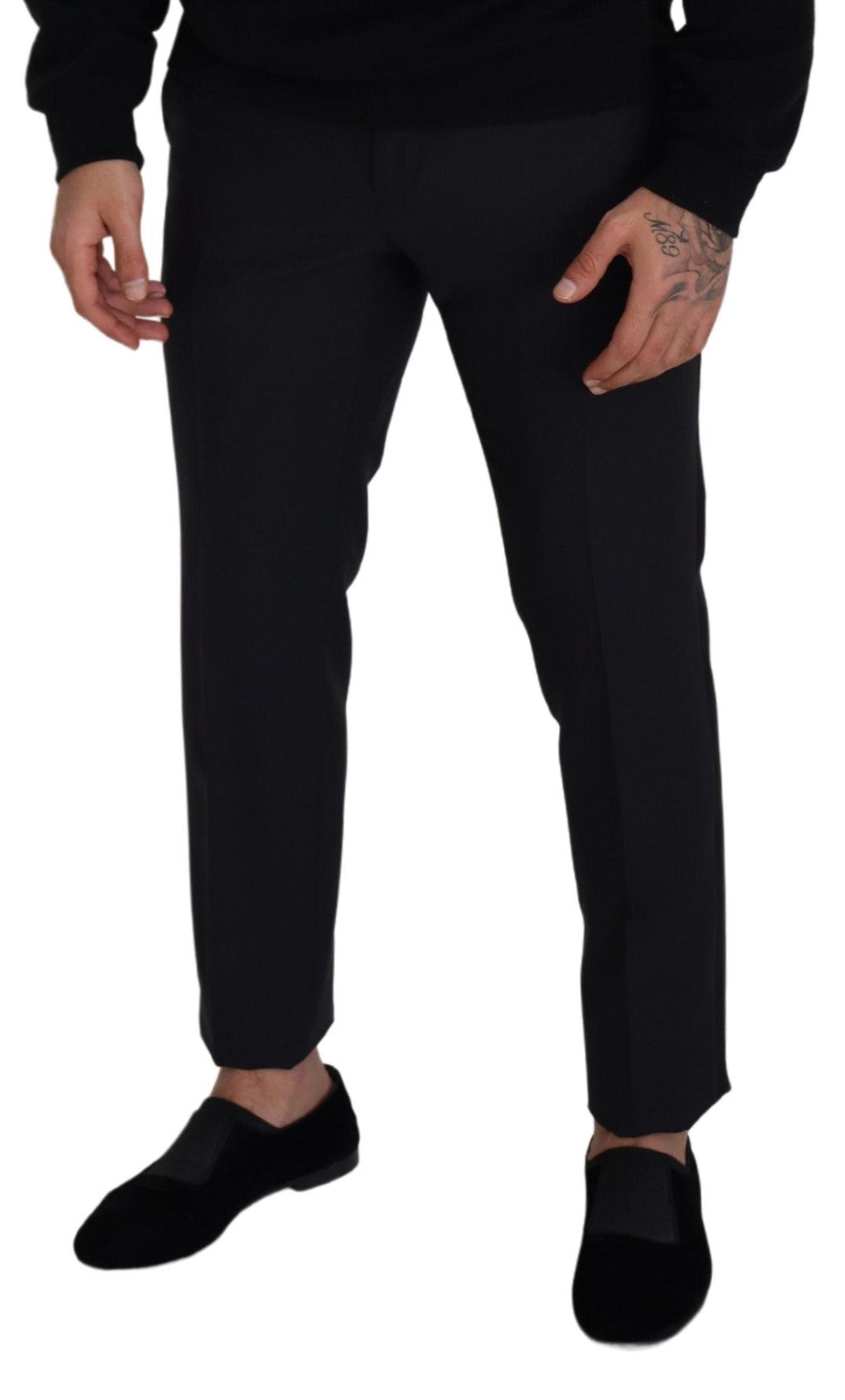 Dolce & Gabbana Elegant Black Wool Blend Trousers IT50 / L