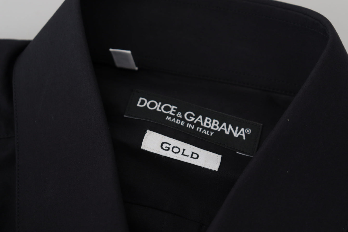 Dolce & Gabbana Elegant Slim Fit Black Cotton Dress Shirt IT38 / XS