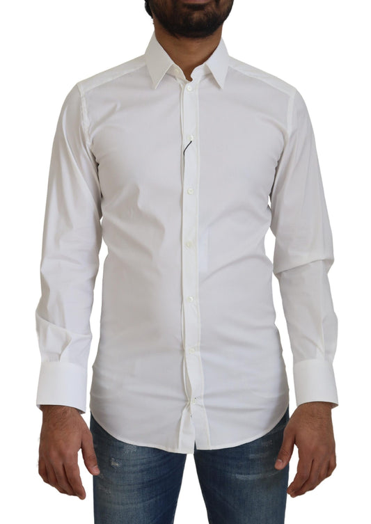 Dolce & Gabbana Dazzling White Slim Fit Dress Shirt IT37 / XS