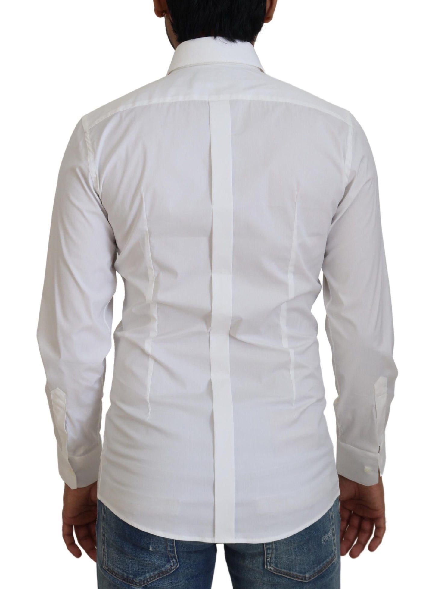 Dolce & Gabbana Dazzling White Slim Fit Dress Shirt IT37 / XS