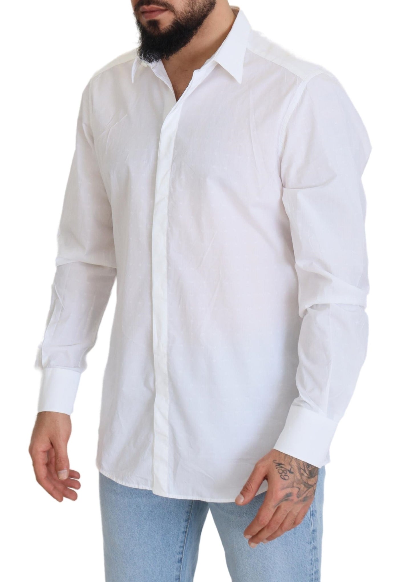 Dolce & Gabbana Elegance Reimagined White Cotton Dress Shirt IT43 / XL