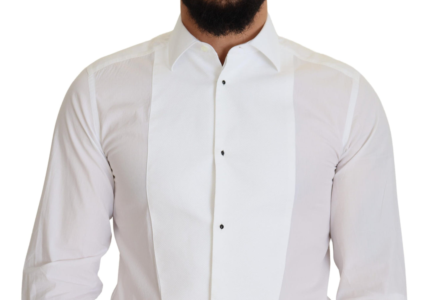 Dolce & Gabbana Elegant White Cotton Poplin Slim Fit Shirt IT37 / XS