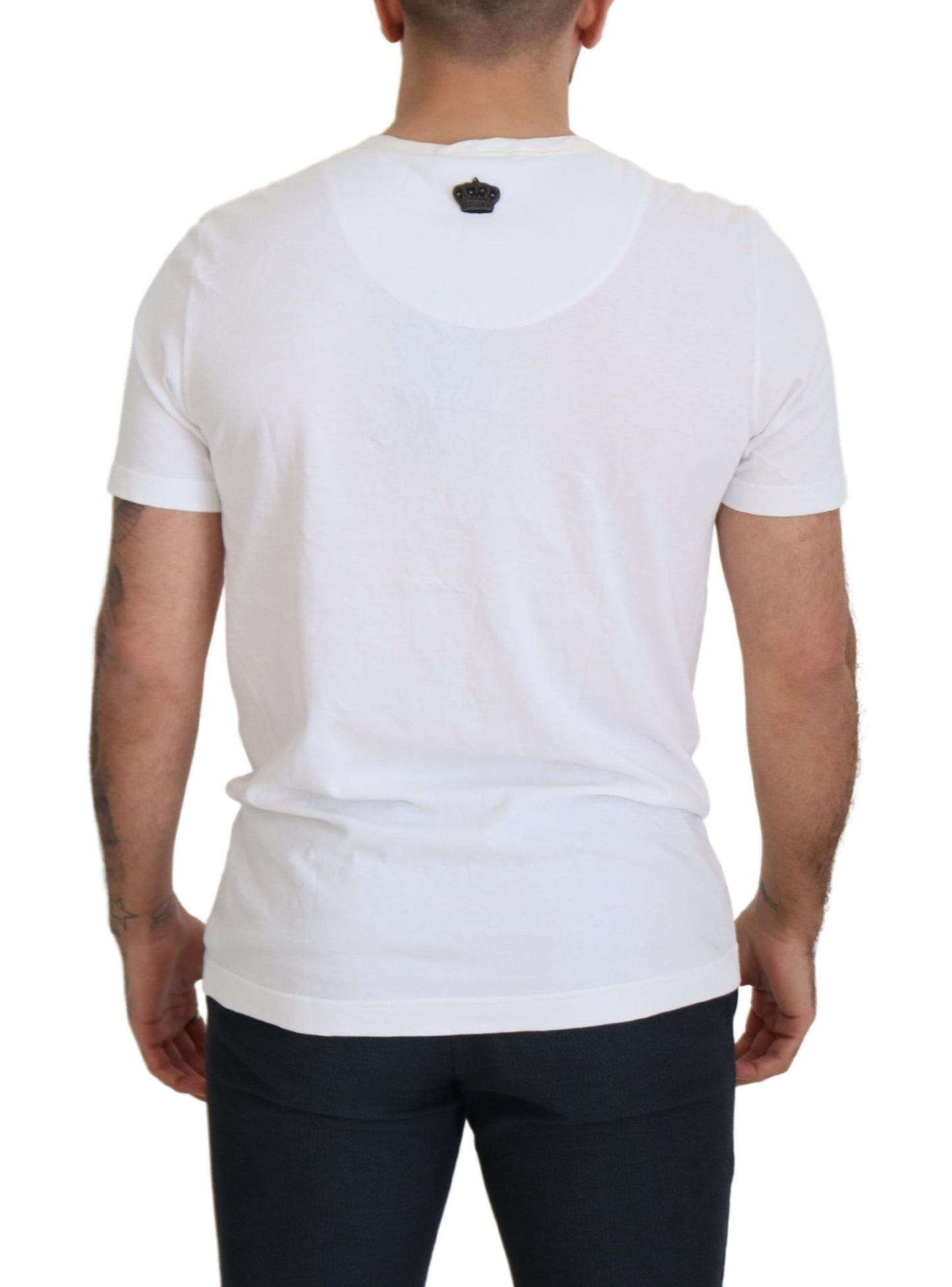 Dolce & Gabbana Elegant White Crewneck Cotton Silk Tee IT52 / L