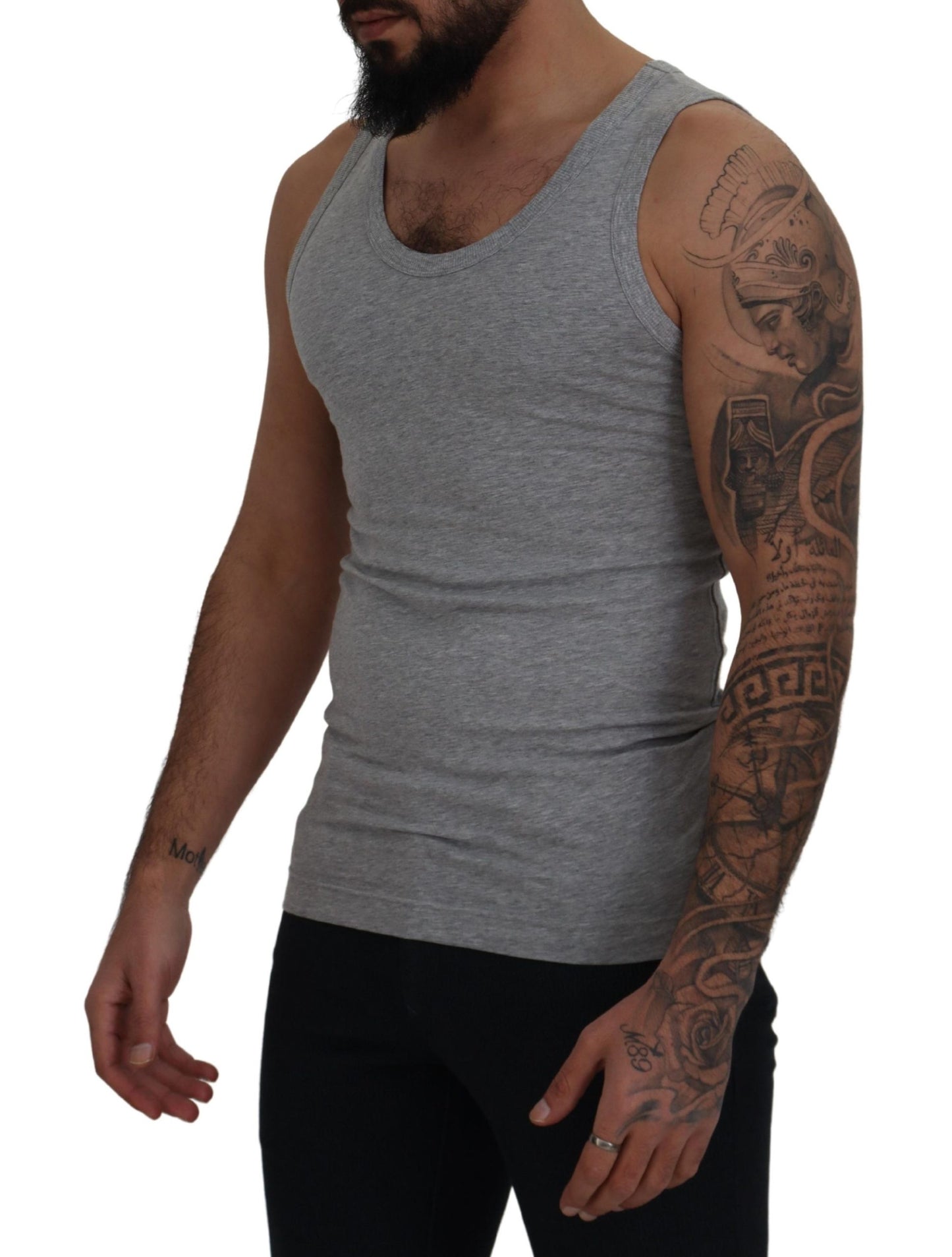 Dolce & Gabbana Sleek Sleeveless Grey Cotton Tank Top IT48 / M