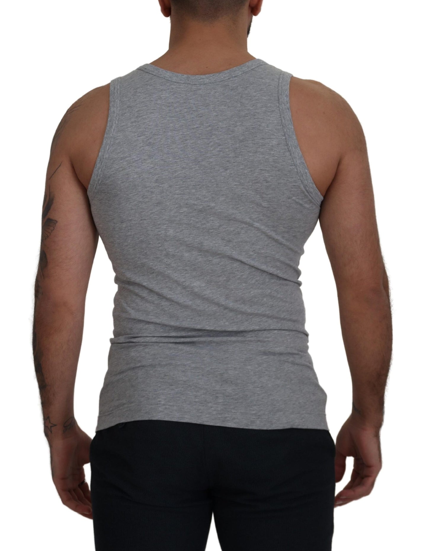 Dolce & Gabbana Sleek Sleeveless Grey Cotton Tank Top IT48 / M