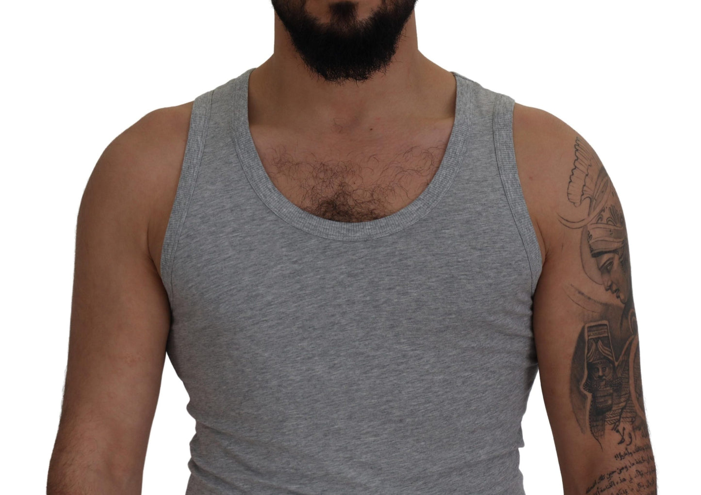 Dolce & Gabbana Sleek Sleeveless Grey Cotton Tank Top IT48 / M