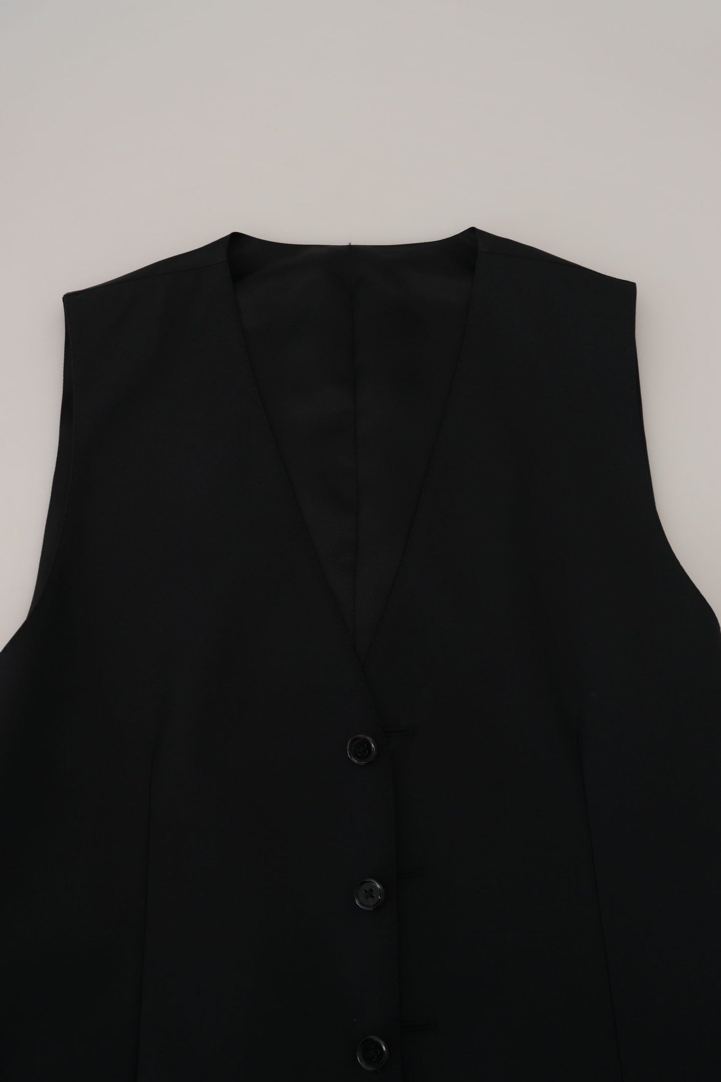 Dolce & Gabbana Elegant Black Formal Wool-Silk Dress Vest IT44 / XS