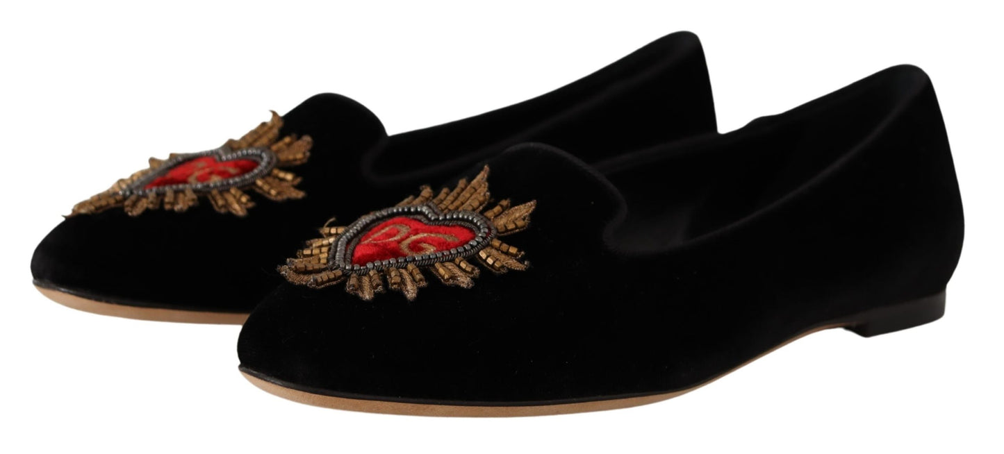 Dolce & Gabbana Elegant Patent Leather Flat Shoes EU35 / US4.5