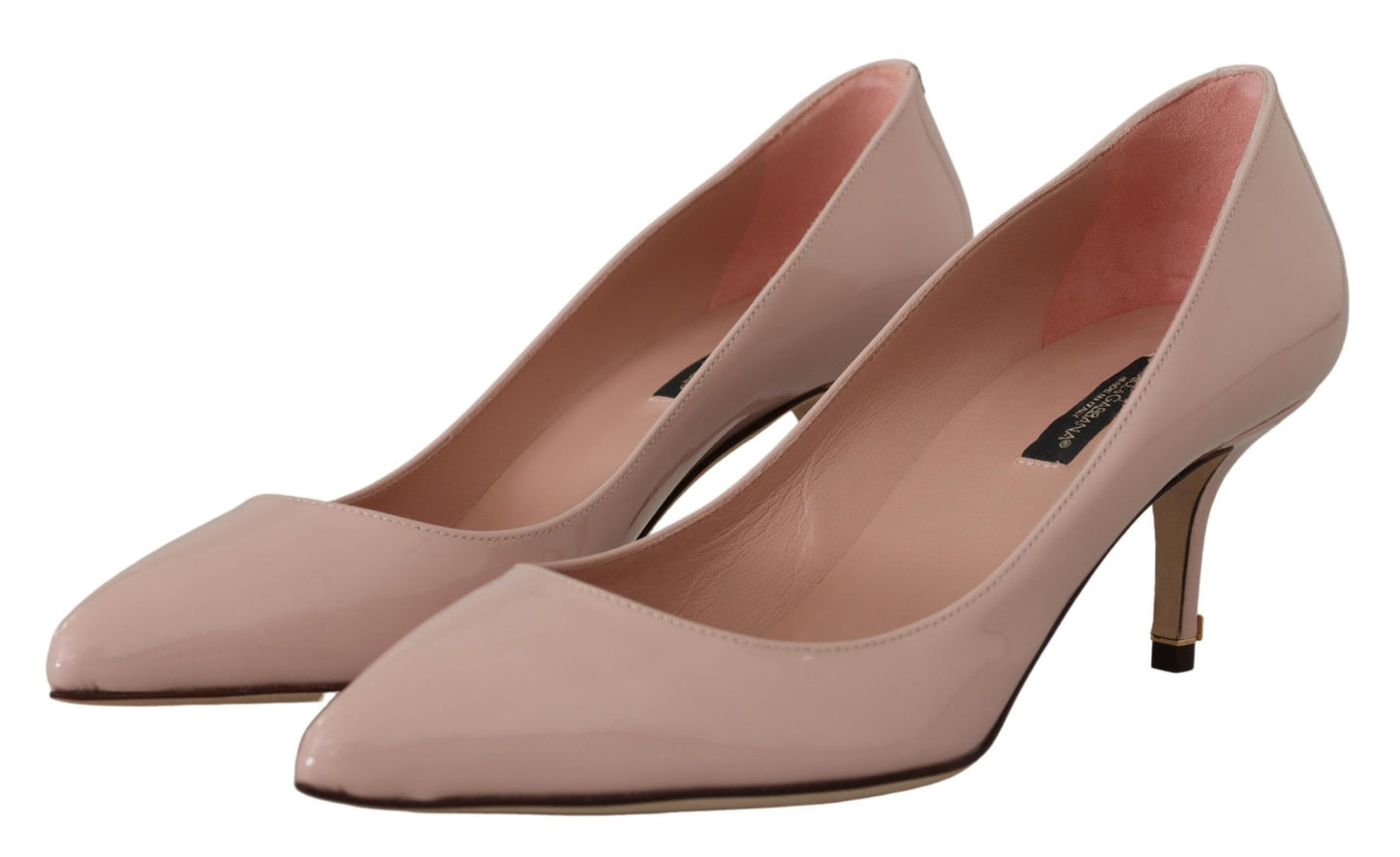 Dolce & Gabbana Elegant Patent Leather Heels in Pink EU37.5 / US7