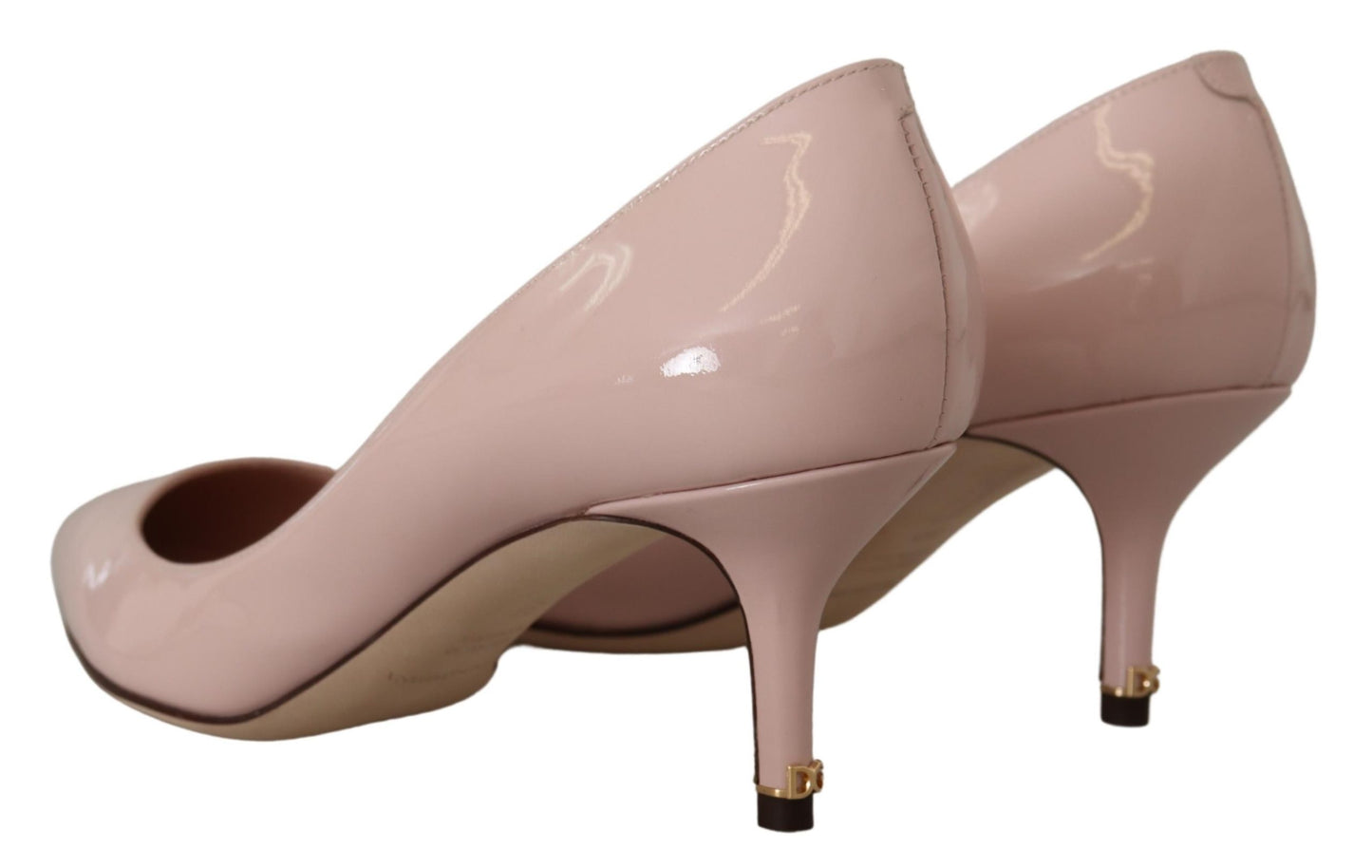 Dolce & Gabbana Elegant Patent Leather Heels in Pink EU37.5 / US7