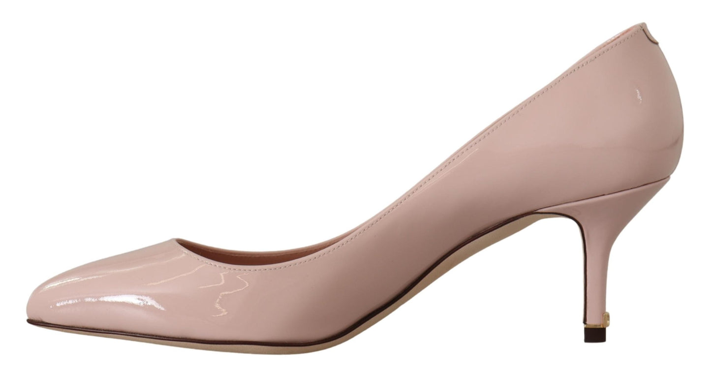 Dolce & Gabbana Elegant Patent Leather Heels in Pink EU37.5 / US7