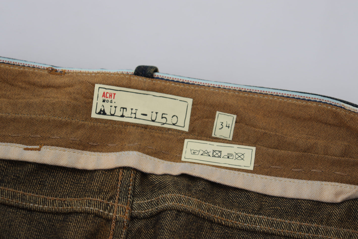 Acht Elegant Blue Washed Denim Pants - Authentic Craftsmanship IT54 | XL