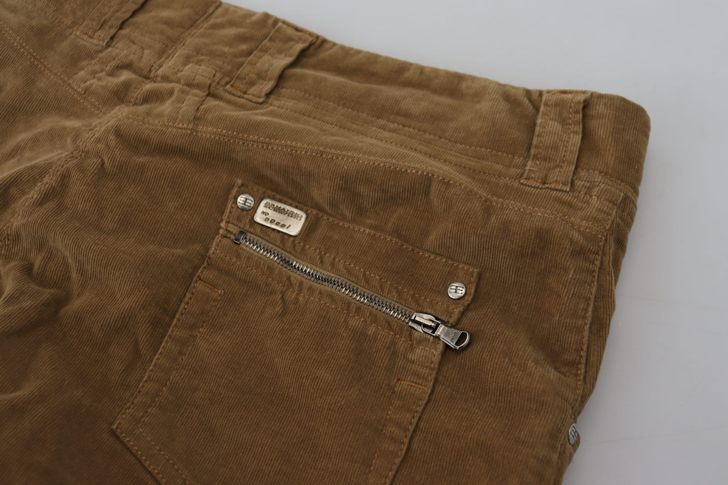 Ermanno Scervino Chic Brown Corduroy Cargo Pants IT46 | S