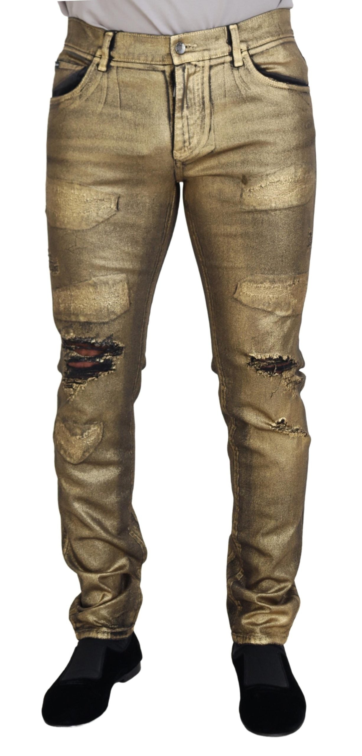 Dolce & Gabbana Elegant Gold Denim Elegance IT50 / L