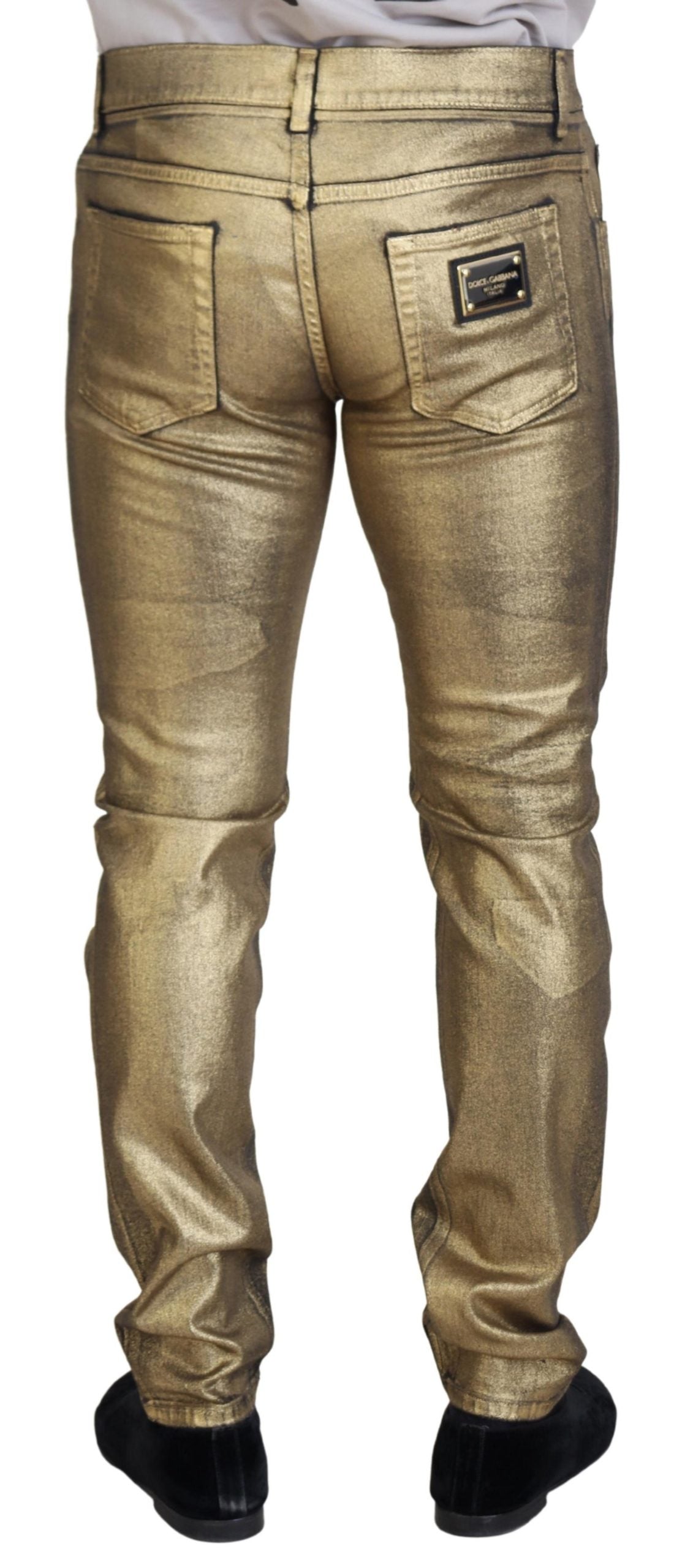 Dolce & Gabbana Elegant Gold Denim Elegance IT50 / L